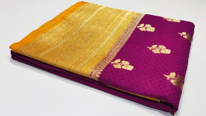 Banarasi khaddi georgette silk saree (4)