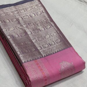 baby pink kanjivaram silk saree