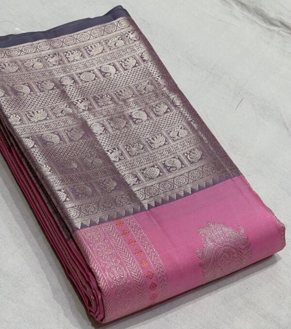 baby pink kanjivaram silk saree