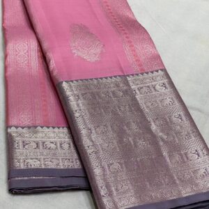 baby pink kanjivaram silk saree