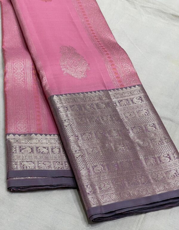 baby pink kanjivaram silk saree