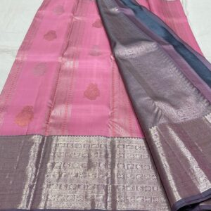 baby pink kanjivaram silk saree