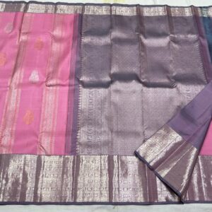 baby pink kanjivaram silk saree