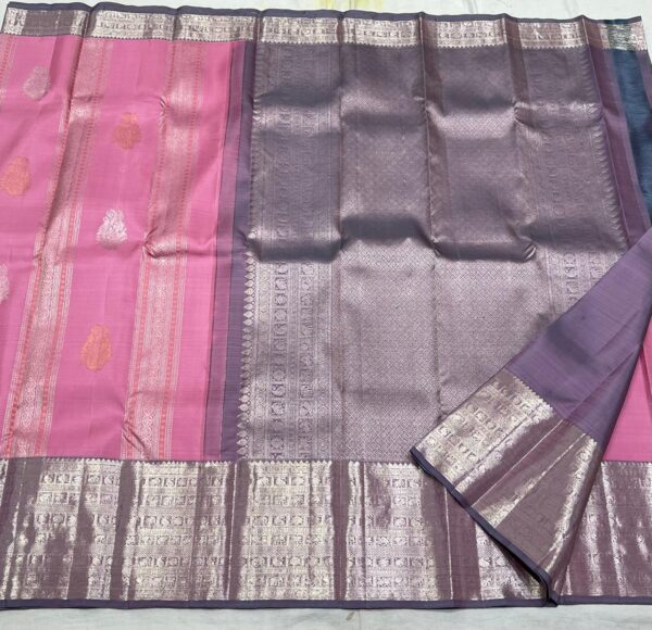 baby pink kanjivaram silk saree