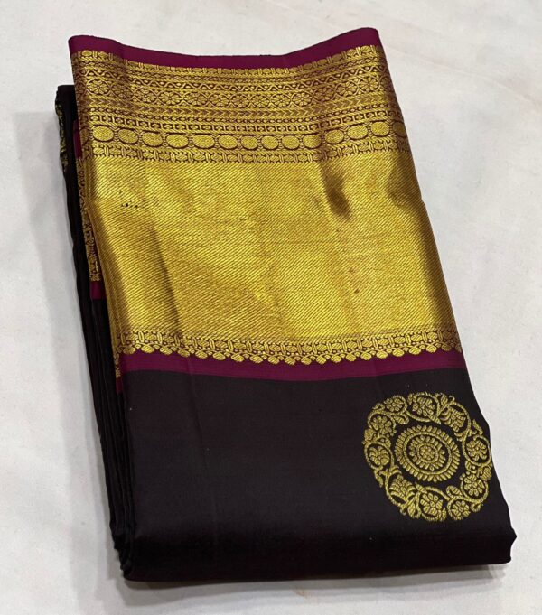 Kanjivaram Silk Saree in Black and Maroon Red