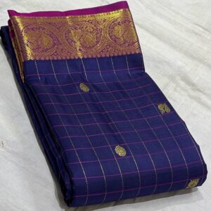 blue kanjivaram saree