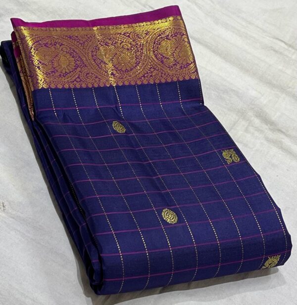 blue kanjivaram saree