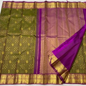 green kanjivaram saree