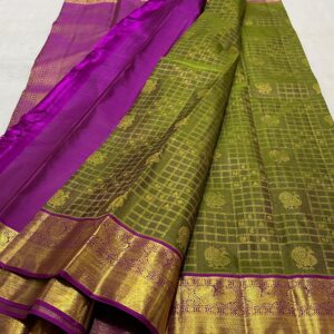 green kanjivaram saree