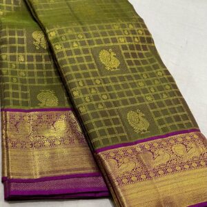 green kanjivaram saree