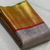 Handloom Kanjivaram Saree In Lavender With Red Border Silver Zari Brocade