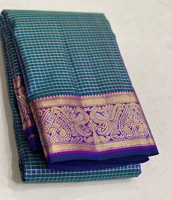 blue kanjivaram saree