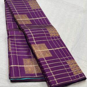 Purple Borderless Kanchipuram Silk Saree