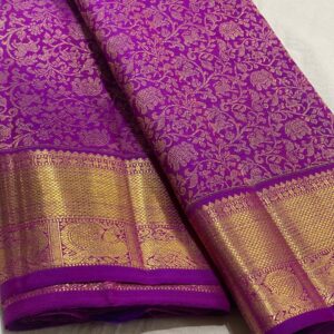 Small Border Purple Kanjivaram silk saree