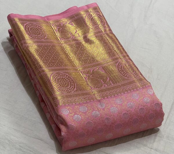 Baby Pink Kanjivaram silk saree