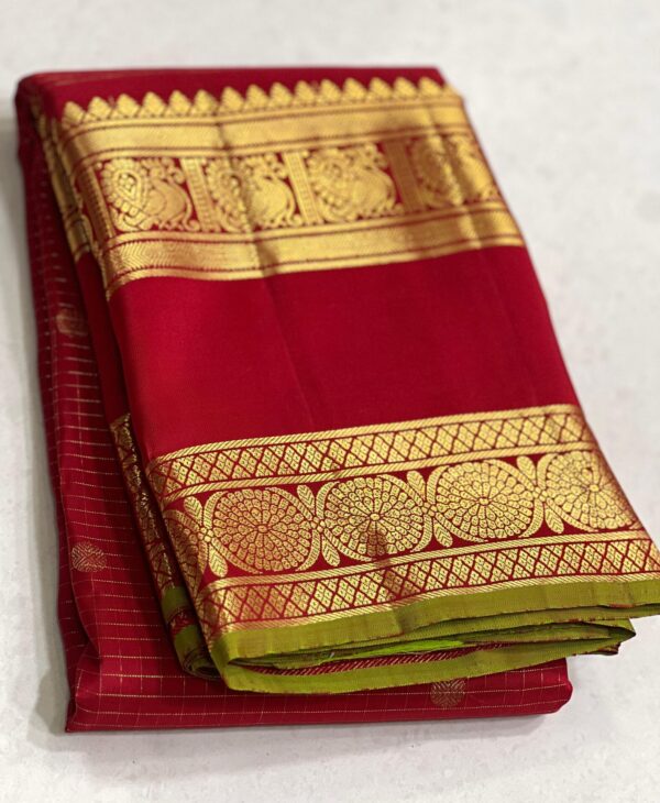 Pure Handloom Red Kanjivaram silk saree KKSR0063