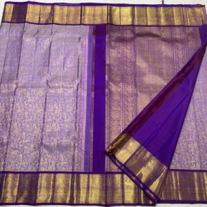 Lavender Kanjivaram Silk Saree with Purple Border