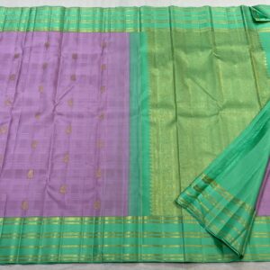 Kanjivaram Silk Saree in Pastel Pink with Pastel Green