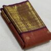 Kanjivaram Silk Saree in Arakku Red with Coffee Brown Border