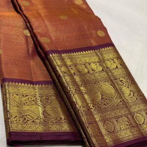 Kanjivaram Silk Saree in Arakku Red with Coffee Brown Border