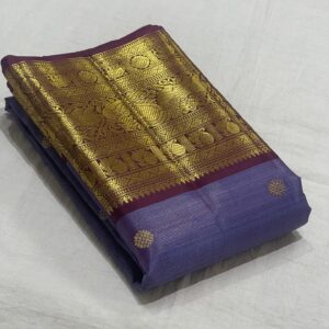 Kanjivaram Silk Saree in Lavender and Coffee Brown