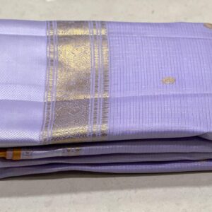 Kanjivaram Silk Saree in Self Light Lavender with Gold Zari