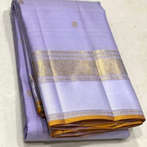 Kanjivaram Silk Saree in Self Light Lavender with Gold Zari