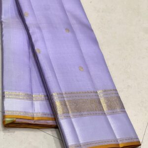 Kanjivaram Silk Saree in Self Light Lavender with Gold Zari