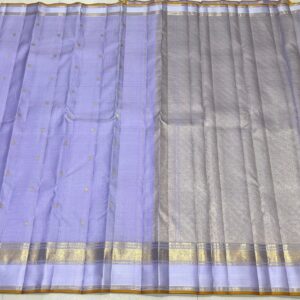 Kanjivaram Silk Saree in Self Light Lavender with Gold Zari