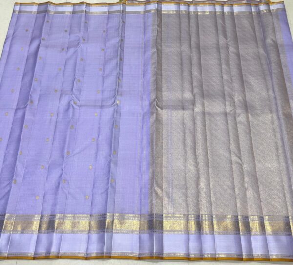 Kanjivaram Silk Saree in Self Light Lavender with Gold Zari