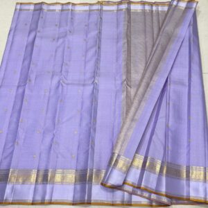 Kanjivaram Silk Saree in Self Light Lavender with Gold Zari