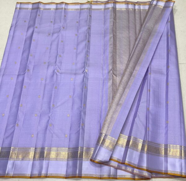 Kanjivaram Silk Saree in Self Light Lavender with Gold Zari