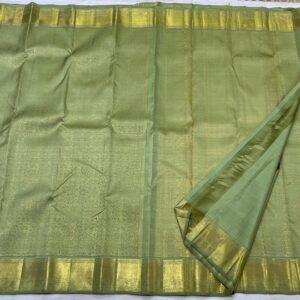 Kanjivaram Silk Saree in Self Pastel Green