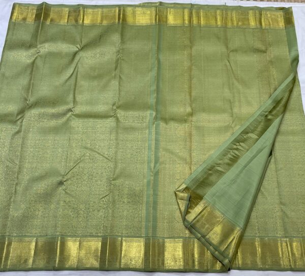 Kanjivaram Silk Saree in Self Pastel Green