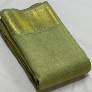 Kanjivaram Silk Saree in Self Pastel Green