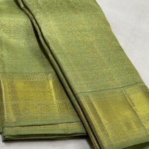 Kanjivaram Silk Saree in Self Pastel Green