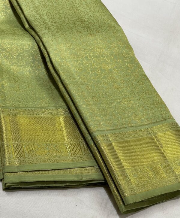 Kanjivaram Silk Saree in Self Pastel Green