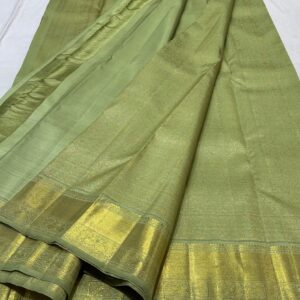 Kanjivaram Silk Saree in Self Pastel Green