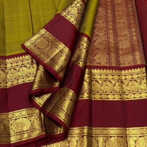 Kanchipuram Silk Sarees In Mehndi Green & Maroon Red