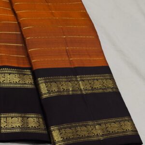 Kanjivaram Silk Saree in Orange with Black Border