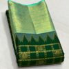 Kanjivaram Silk Saree in Bottle Green and Pastel Green Border