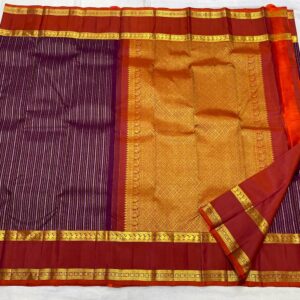 Kanjivaram Silk Saree in Magenta with Red Border