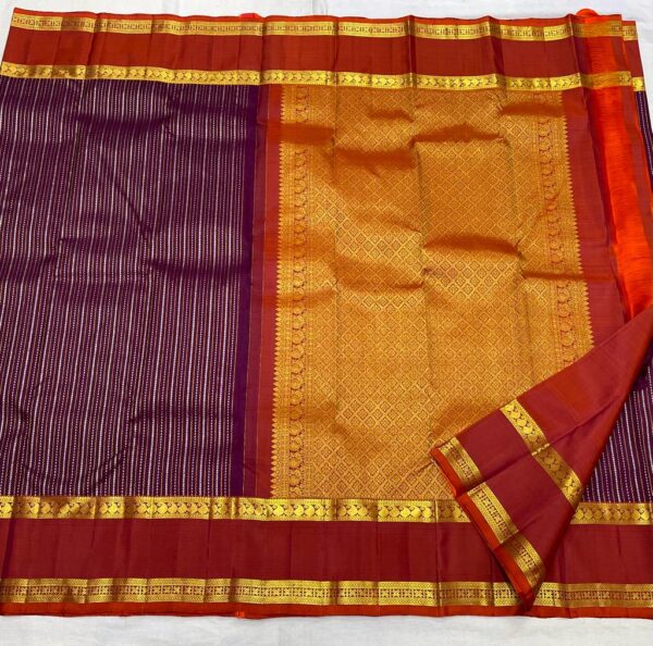 Kanjivaram Silk Saree in Magenta with Red Border