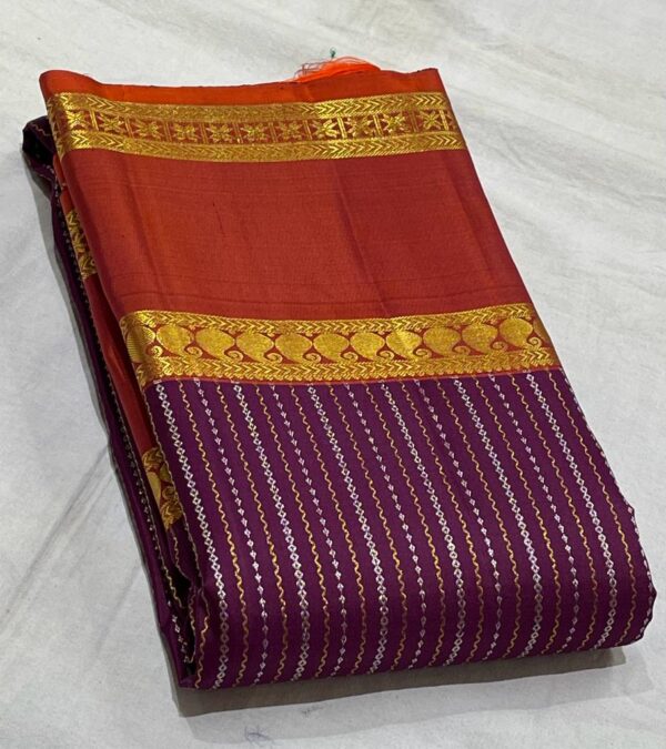 Kanjivaram Silk Saree in Magenta with Red Border