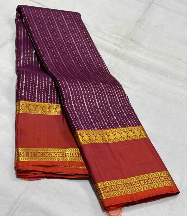 Kanjivaram Silk Saree in Magenta with Red Border