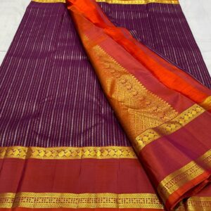 Kanjivaram Silk Saree in Magenta with Red Border