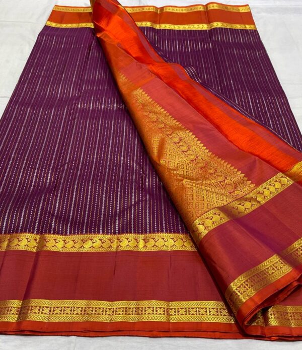 Kanjivaram Silk Saree in Magenta with Red Border