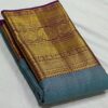 Kanjivaram Silk Saree in Light Blue with Purple Border