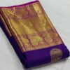 Royal Blue and Pink Kanjivaram Silk Saree with Gold Zari Butta