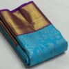 Kanjivaram Silk Saree in Ananda Blue with Purple Border